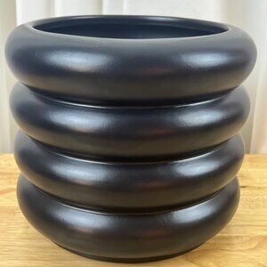 8" Black Ceramic Bubble Planter by Room Essentials NWT